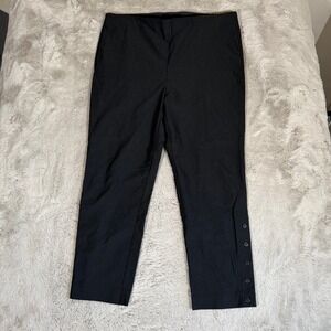 Chico's Black‎ Ponte Knit Slim Leg Ankle Pants with Button Detail Size 3R 16R